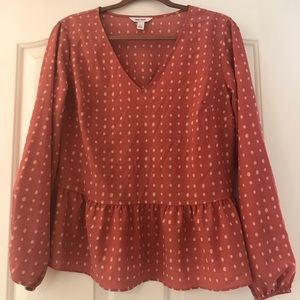 Light pink & polka dotted blouse